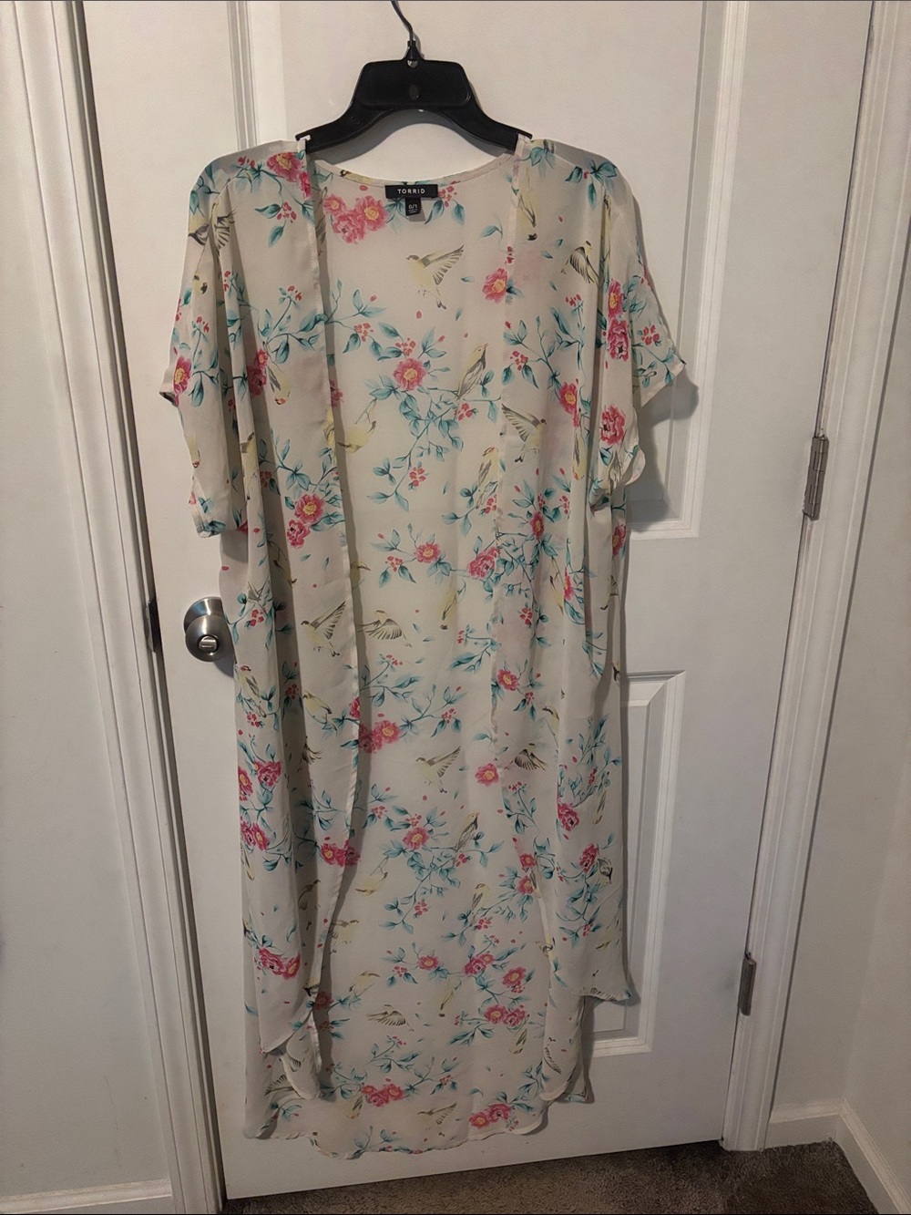torrid Cream Floral Maxi Kimono Cover-Up
